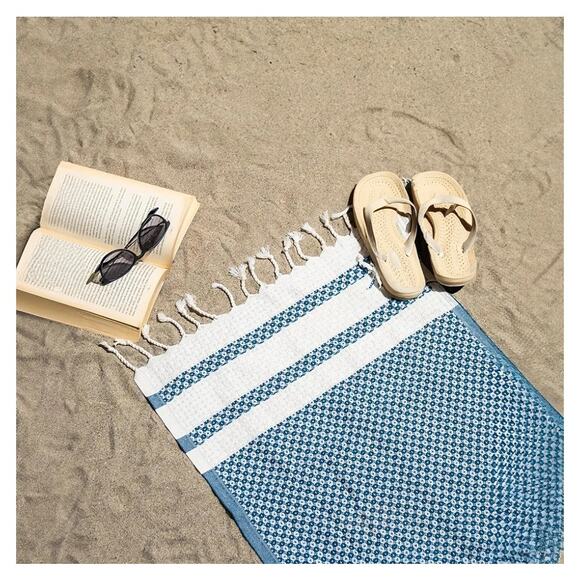 Multi-Purpose Turkish Towels, 2-Pack, 100% Turkish Cotton, Sand-Free,39 x 18 - Picture 5 of 6